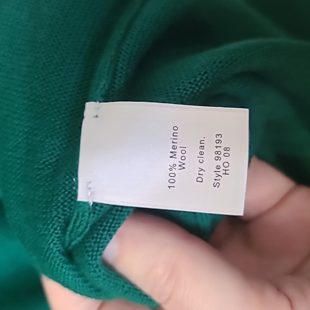 J. Crew Men's Classic Kelly Green Crewneck Sweater Merino Wool Size XL - Picture 3 of 4